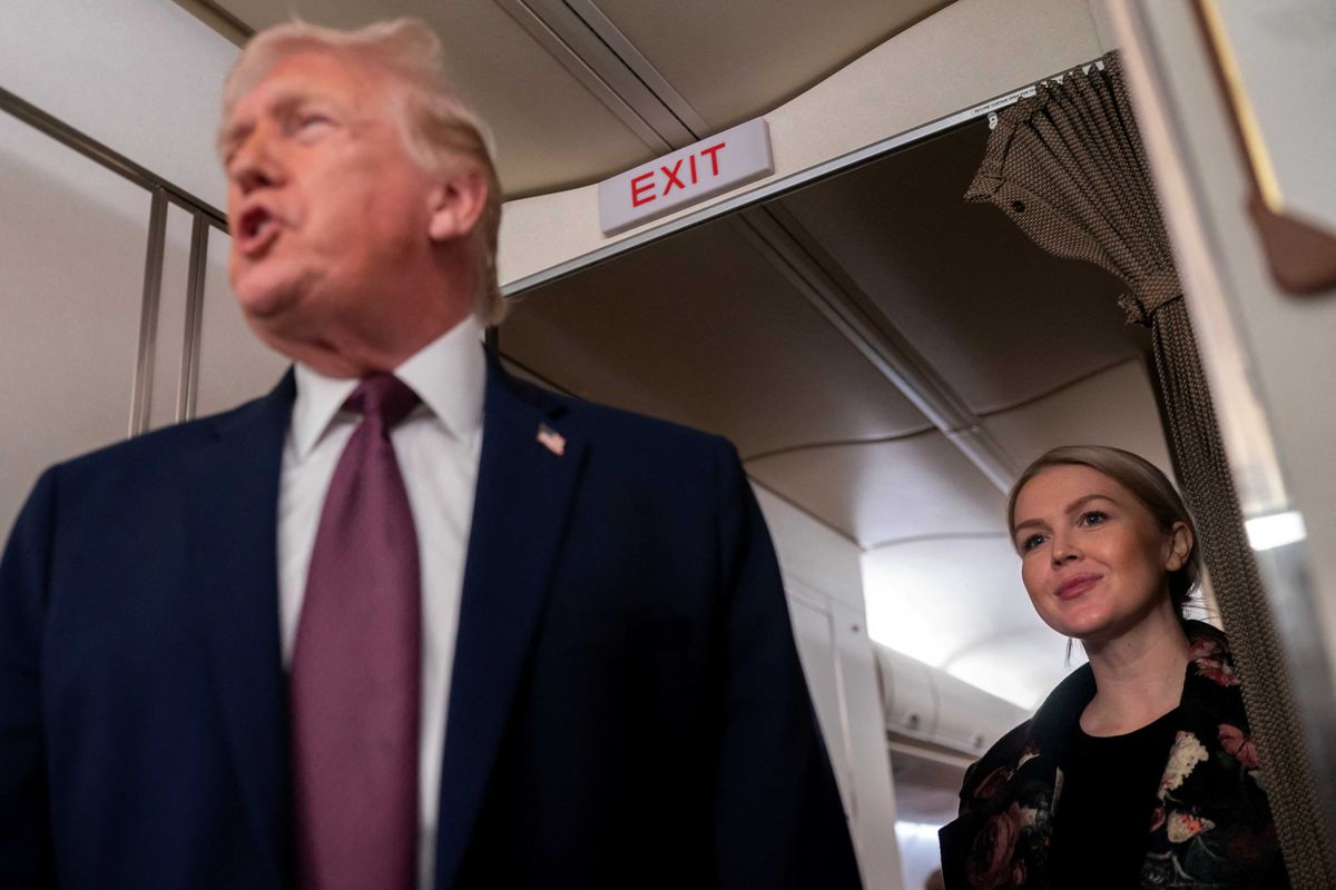Unsteady Trump makes bizarre comment about 28-year-old press aide: 'Something to grab'