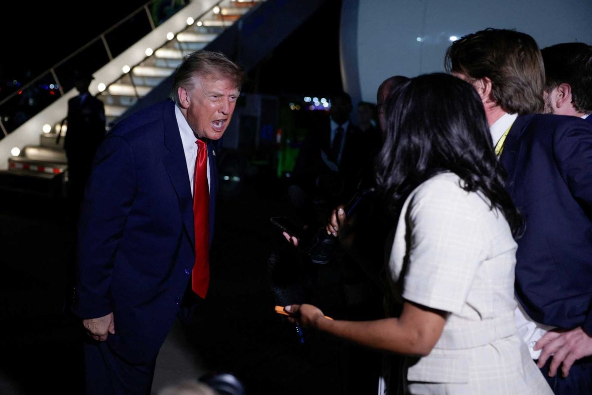Shock as Trump ‘lunges and growls’ at female reporter in tense late-night incident