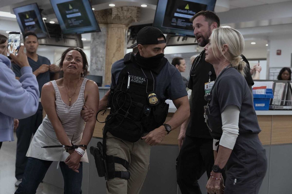 'Sick to my stomach': Hit show The Pitt applauded as it takes direct aim at ICE