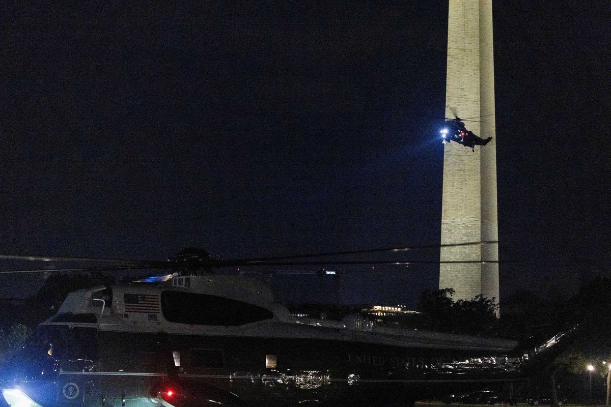 Scorn as Trump rushes back to DC with 'top advisers' — golfers and a model