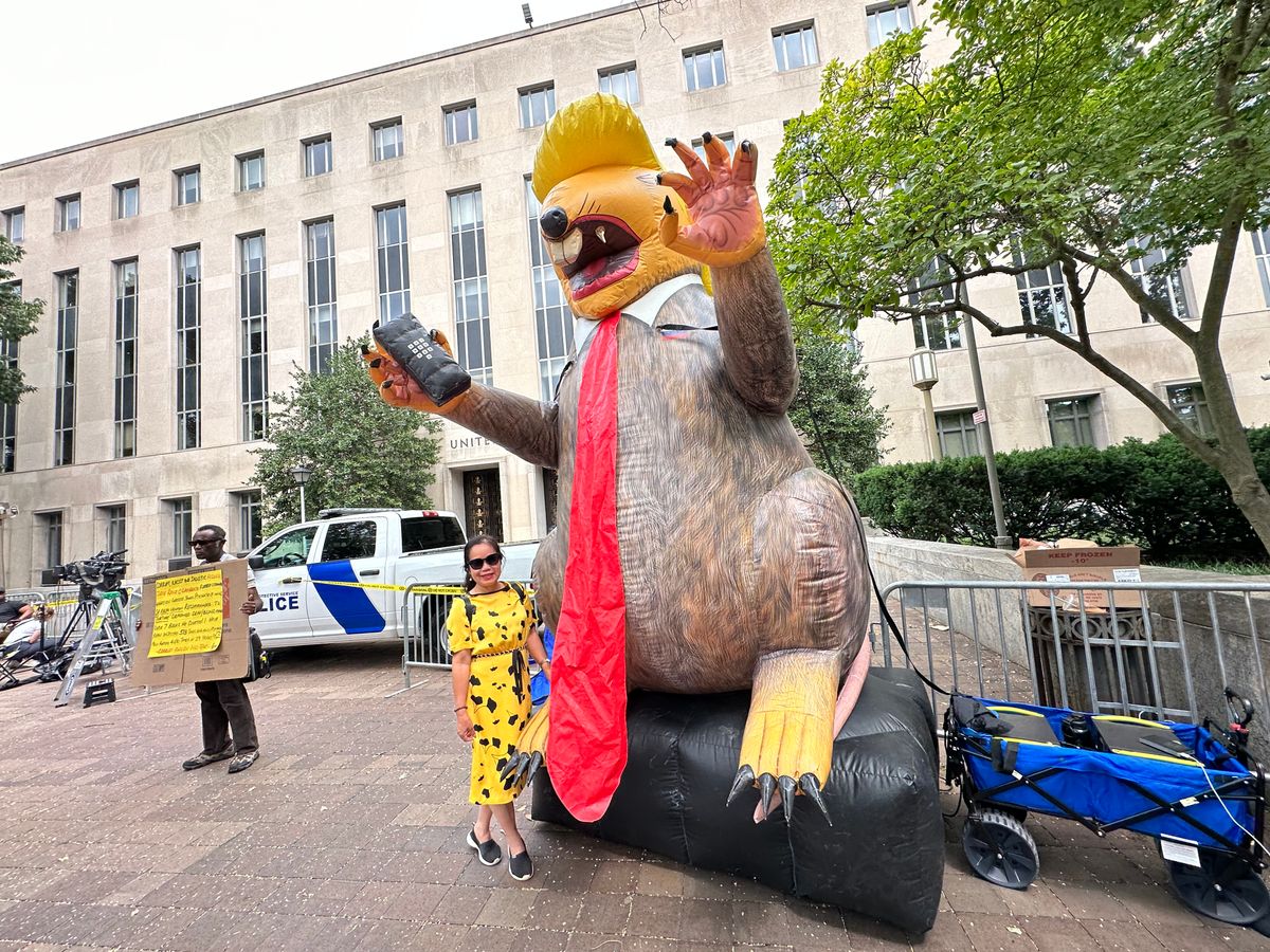Inside the Trump arraignment circus outside the D.C. courthouse