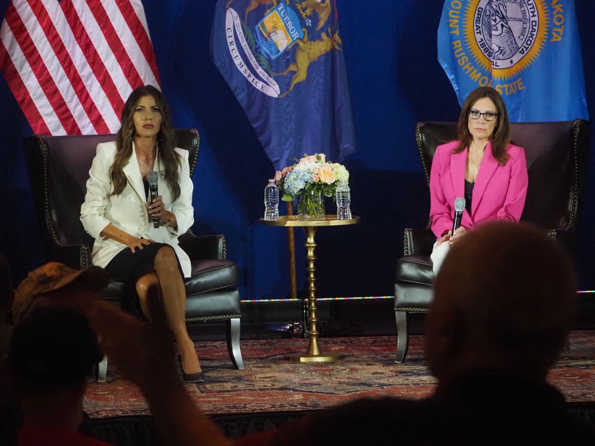 Kristi Noem joins Tudor Dixon in Michigan to tag team voters
