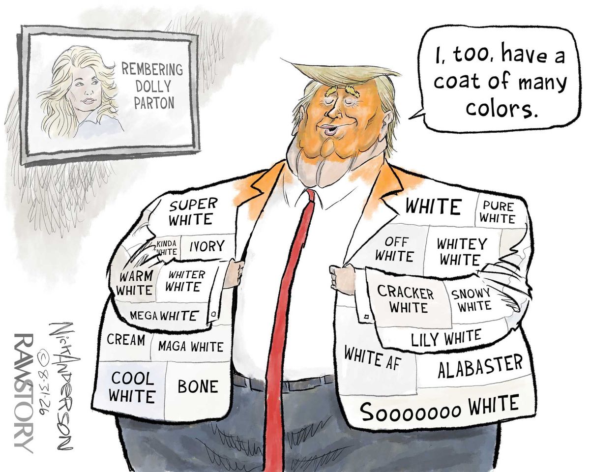 Trump debuts his Dolly Parton-inspired coat of many colors