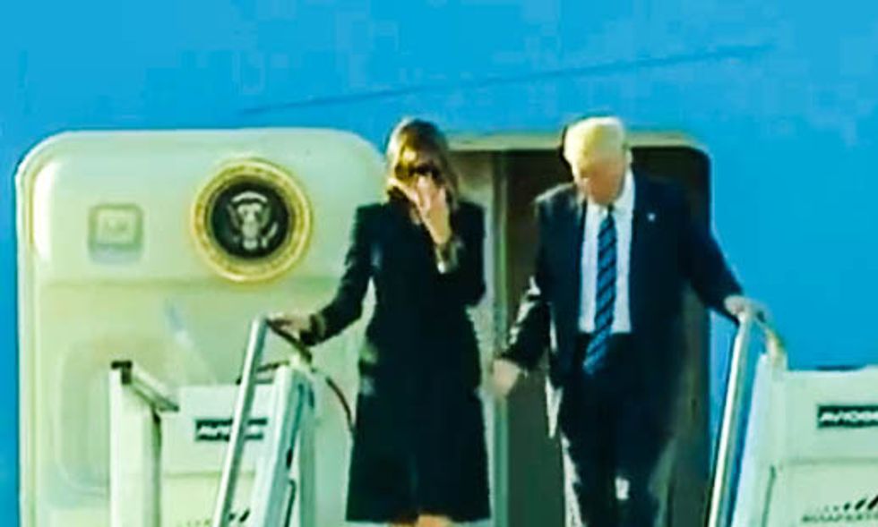 WATCH: Trump again tries to hold Melania’s hand in public — and gets denied for second day in a row