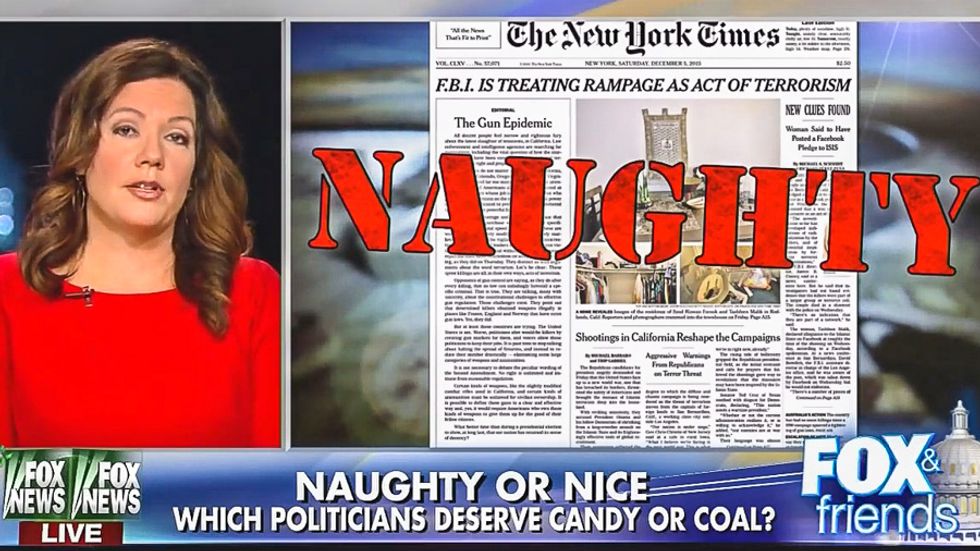Fox puts New York Times on Santa's 'Naughty List' for pushing assault rifle ban after mass shooting