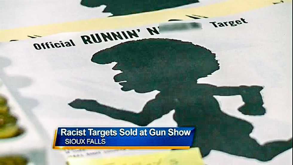 Gun show vendor defends 'Running N****r' targets: 'There are black people, then there are Negroes'