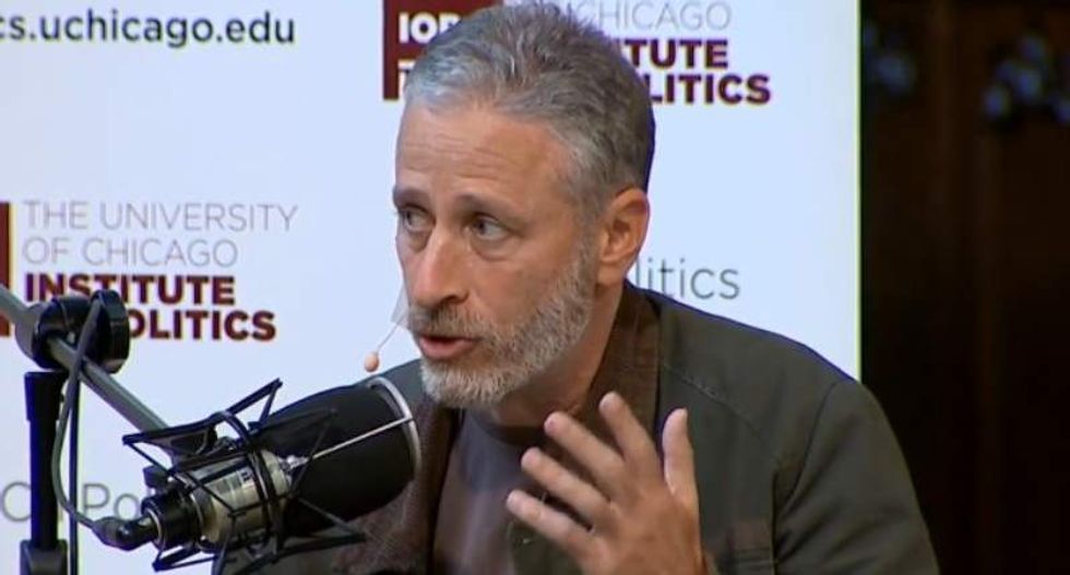 Jon Stewart rips 'thin-skinned' Trump: 'I don't know that a man-baby can be president'