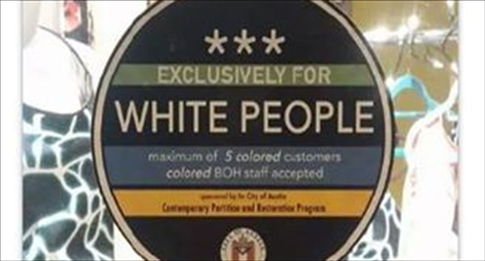 Austin businesses slapped with mysterious stickers: 'Exclusively for white people'