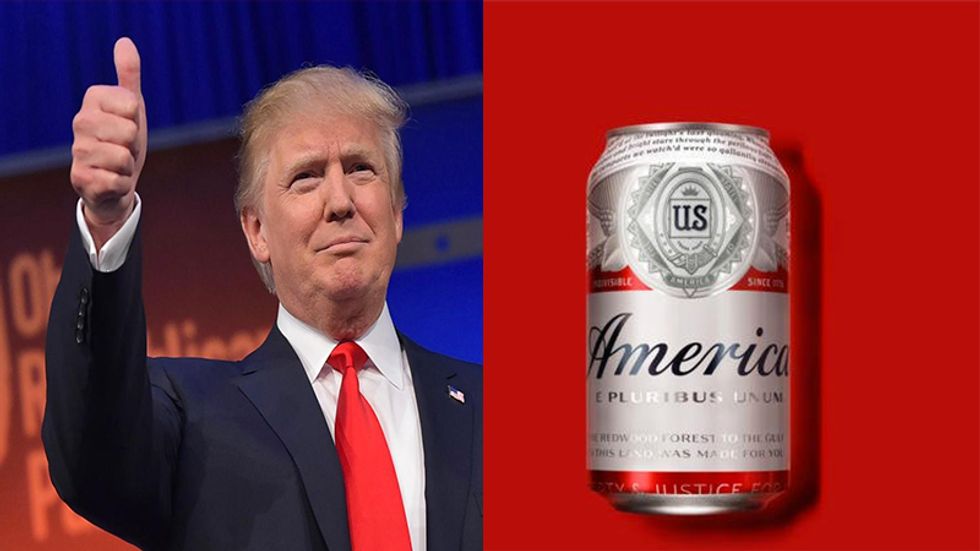 Watch Trump bizarrely take credit for Budweiser's new 'America' beer can on Fox & Friends