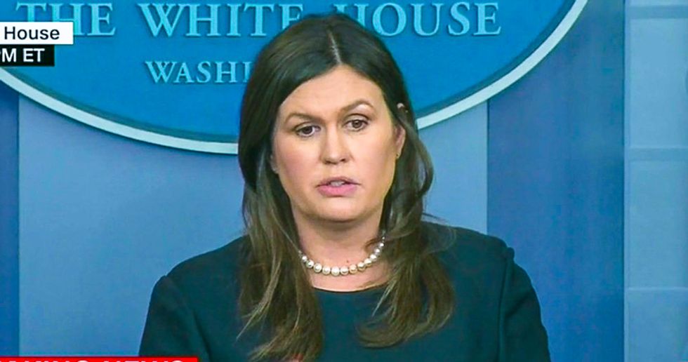Sarah Sanders flails as she's grilled on Trump's Russia tweet: 'The president is not obstructing, he’s fighting back'