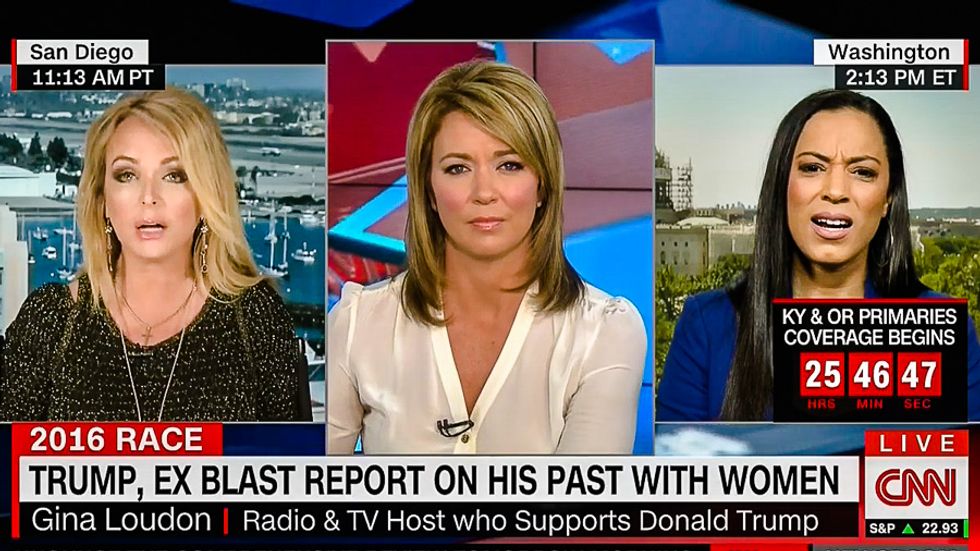 Angela Rye fires back at Trump backer: If Hillary is an 'enabler' what does he call his three wives?