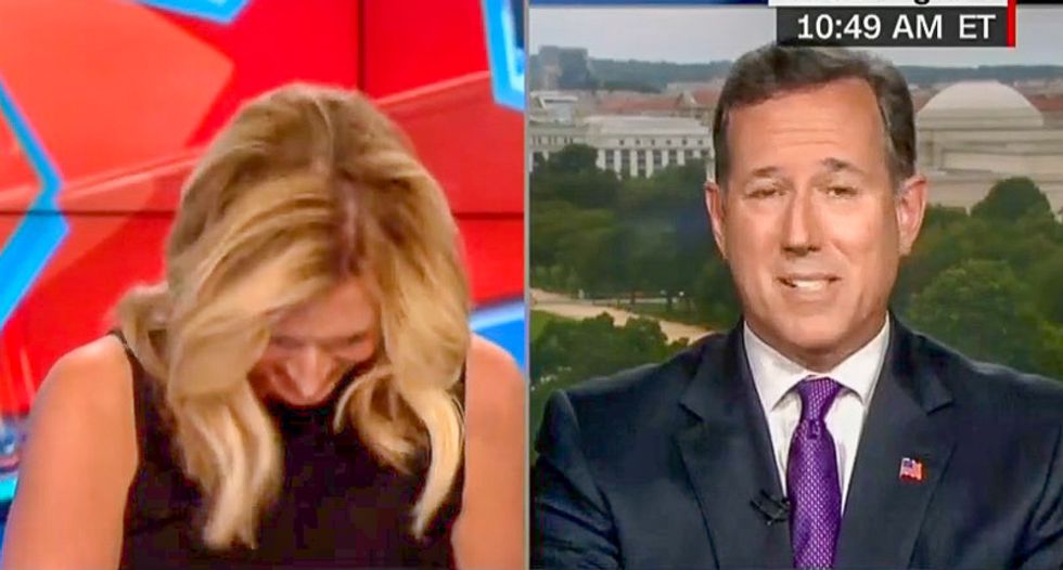 CNN interview goes off the rails when Santorum claims 'earphone' problem instead of defending Trump tarriffs