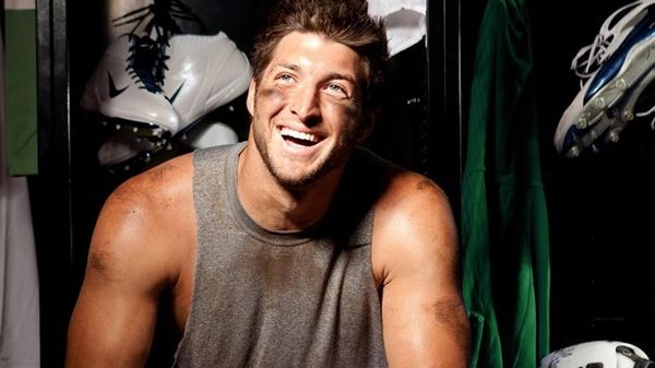 Tim Tebow to Jesus talk about man things like guns, bad football throwing to a bunch of guys
