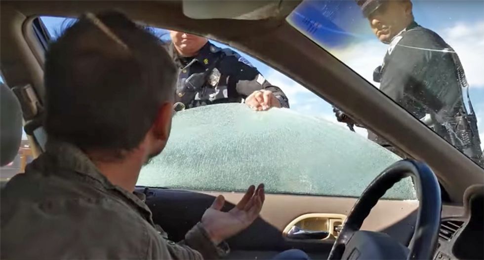 WATCH: New Mexico cop shatters car window and drags driver over broken glass after accusing him of seat belt violation