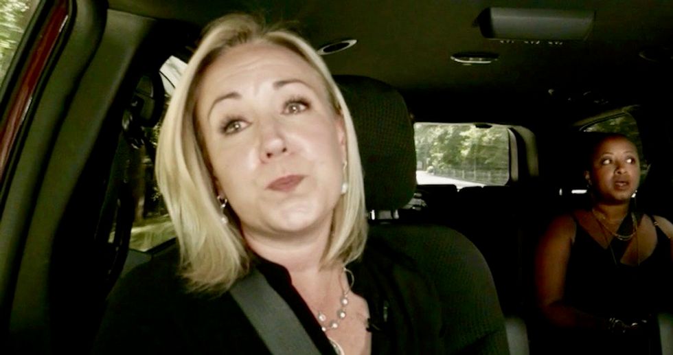 Trump supporter cries when black woman calls her 'happy place' Confederate memorial a 'monument to domestic terrorism'