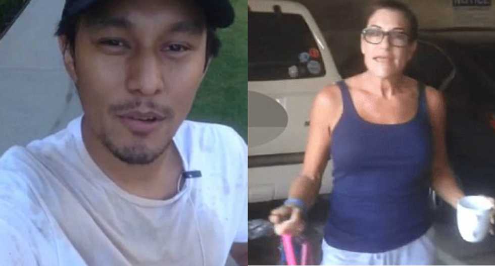 Woman claims she's 'not racist' after throwing hot coffee on a Latino man — and says she's the real victim