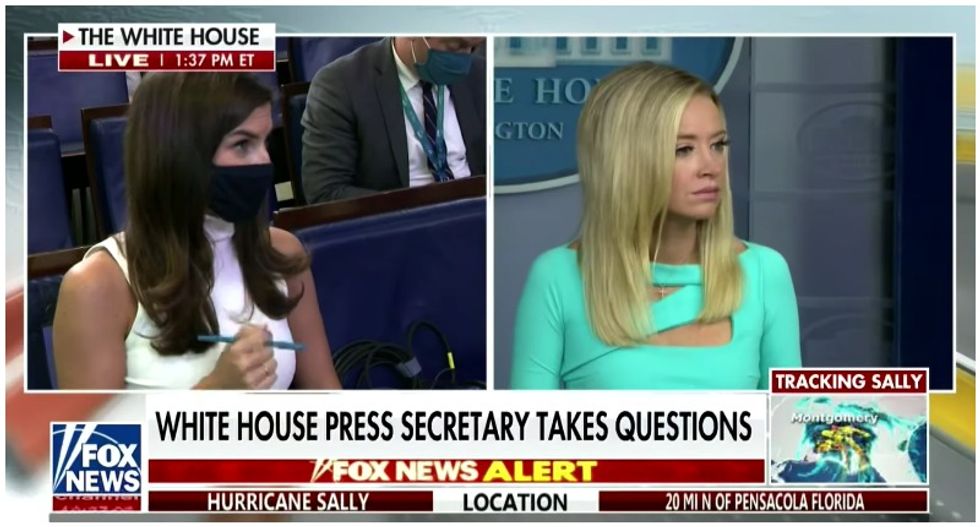 ‘He didn’t say that’: Reporter battles Kayleigh McEnany after she claims Trump promoted masks at town hall
