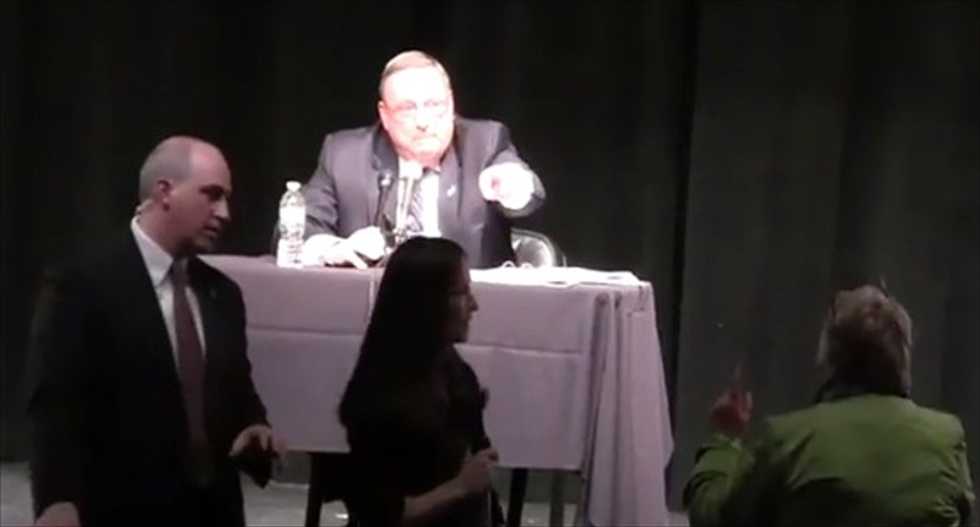 Ex-lawmaker confronts Maine's Tea Party Gov. LePage with vaseline during town hall