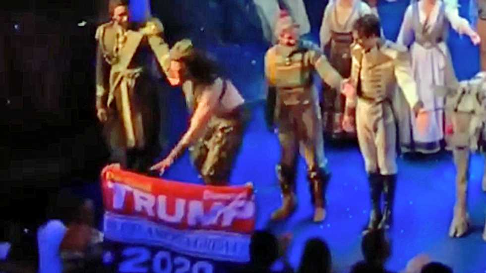 WATCH: ‘Frozen’ musical actor quickly thwarts Trump supporter’s protest – and has no regrets about it