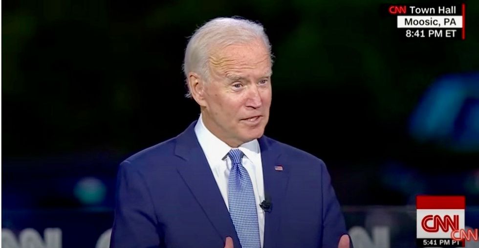 Working-class roots, empathy on display as Joe Biden commands town hall