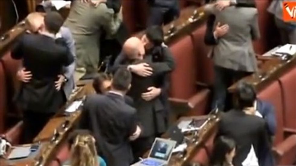 Italian lawmakers hold same-sex 'kiss-in' to protest anti-LGBT discrimination