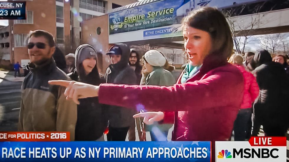 Bernie crowd shuts down MSNBC reporter trying to prove his supporters aren't registered Dems