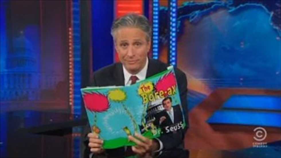 Jon Stewart uses Dr. Seuss to mock Ted Cruz's 'hours of mouth masturbation'
