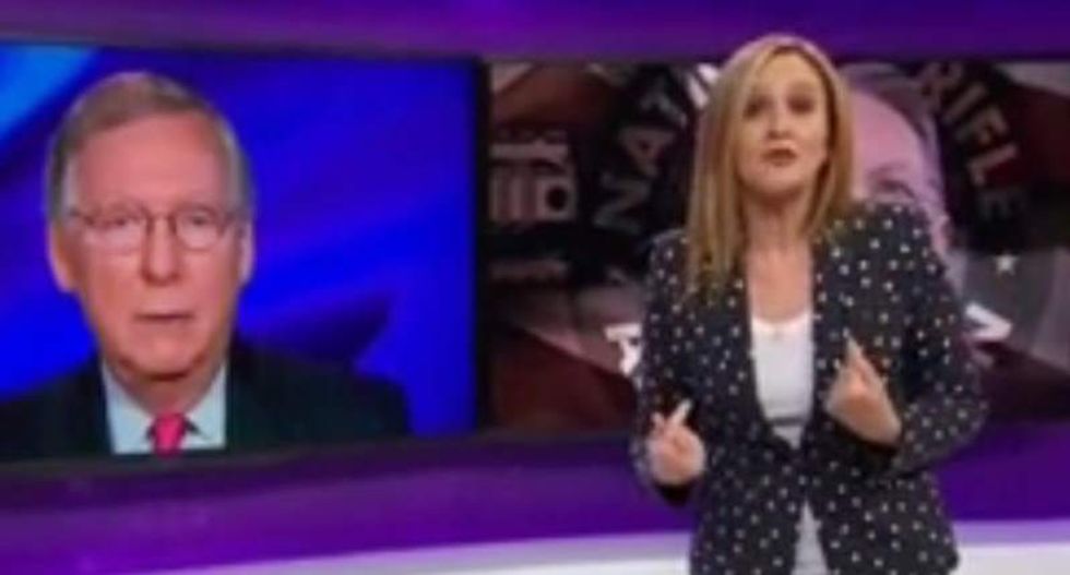 Samantha Bee tears into Mitch McConnell for admitting he's 'a puppet of the NRA'