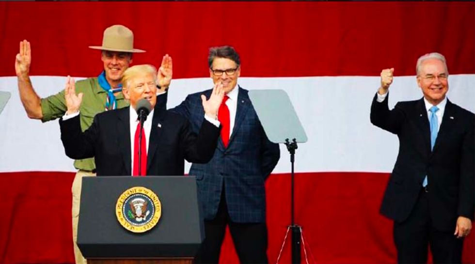 Internet blisters Trump for regaling Boy Scouts with 'unspeakably inappropriate' tales of playboys and cocktail parties