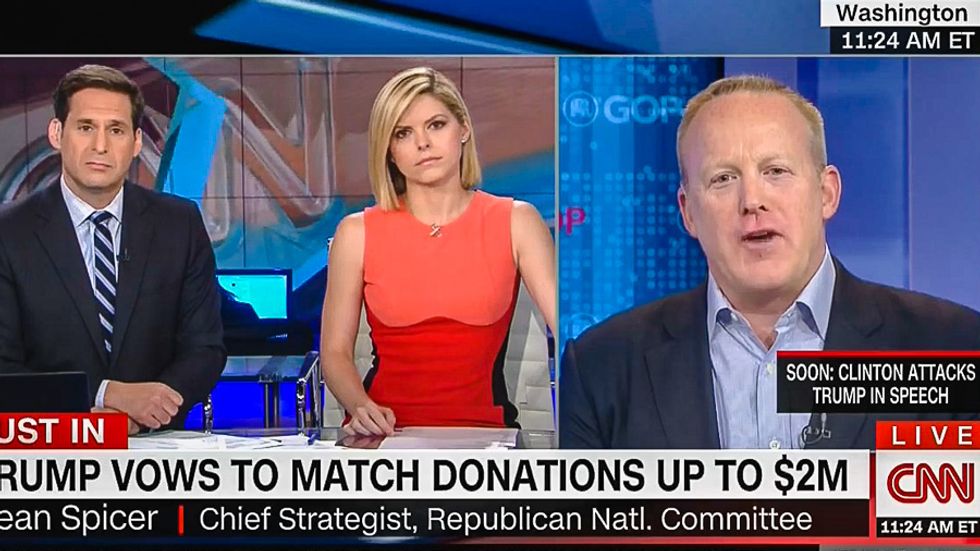 RNC official goes down in flames trying to convince CNN Trump will 'write a check' for $100 million