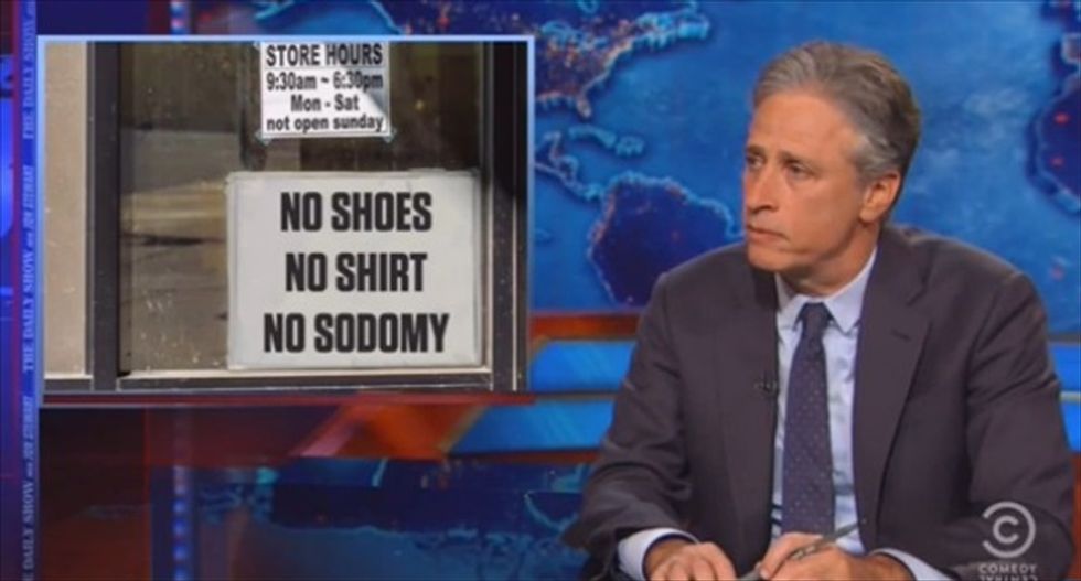 Jon Stewart hammers defenders of Indiana's anti-LGBT law: Don't compare gay people to the KKK