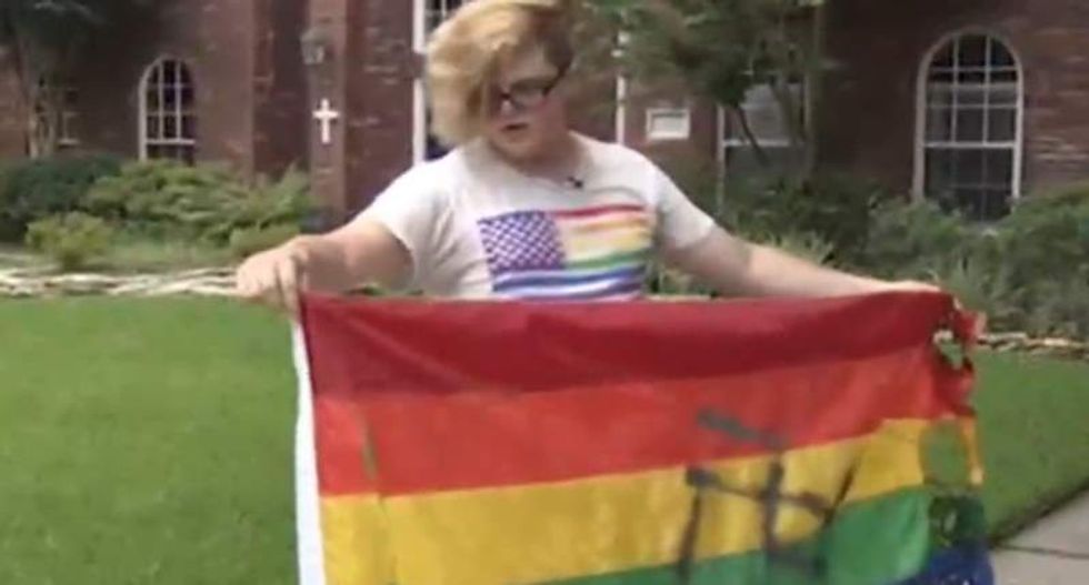 Texas man puts up LGBT pride flag as Orlando tribute -- and vandals target him within a day