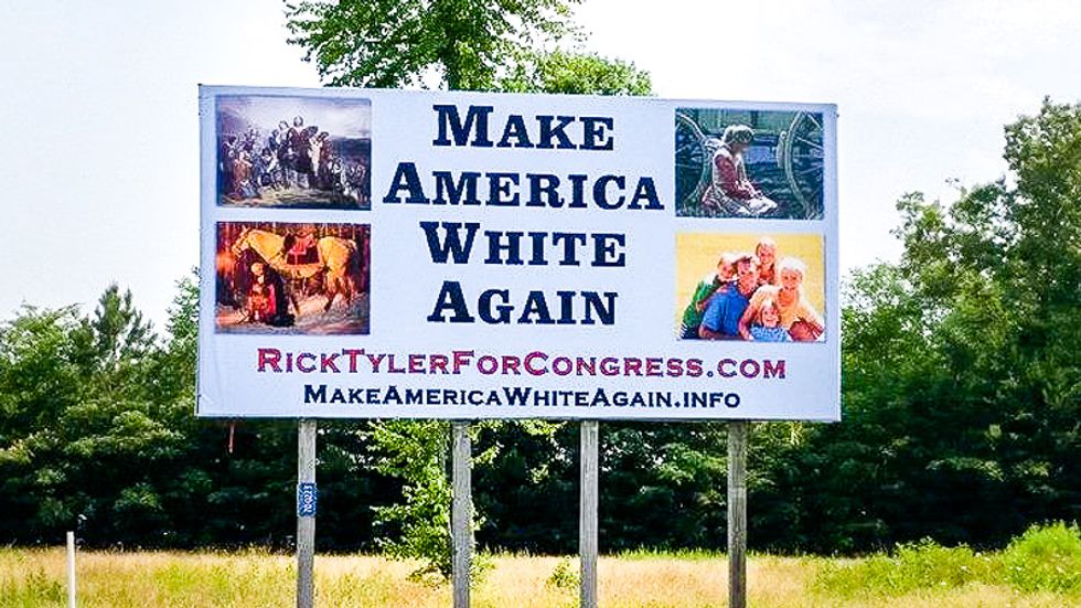 'Make America White Again': Tennessee candidate faces boycott over Trump-inspired racist billboard