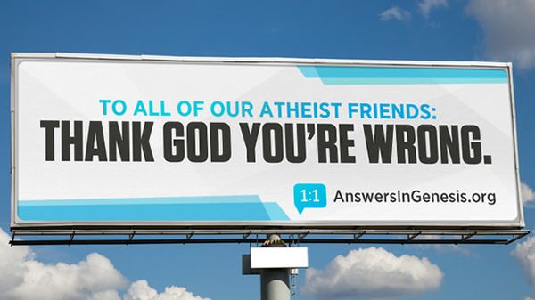 Creationist billboards urge ‘atheist friends’ to learn how God built dinosaurs