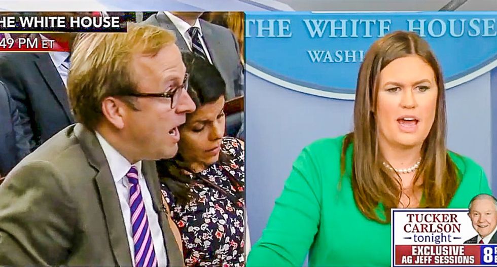 'The president hires all the best people': Sarah Sanders bizarrely defends Trump's attacks on his own staff