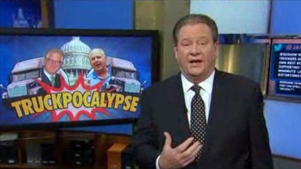 Ed Schultz challenges striking truckers: 'What in the hell have Republicans done for you?'