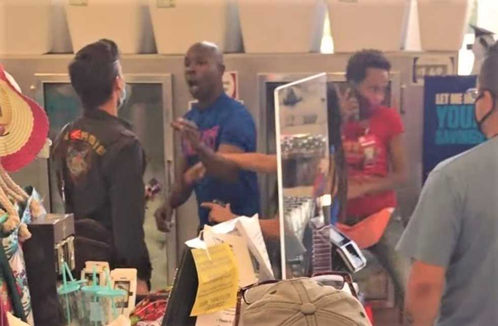 'I will knock you out!' Man goes on rampage in store after workers ask him to put on a mask or leave