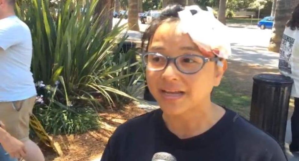 'I hold Donald Trump responsible': Berkeley teacher hit with threats after clashing with neo-Nazis