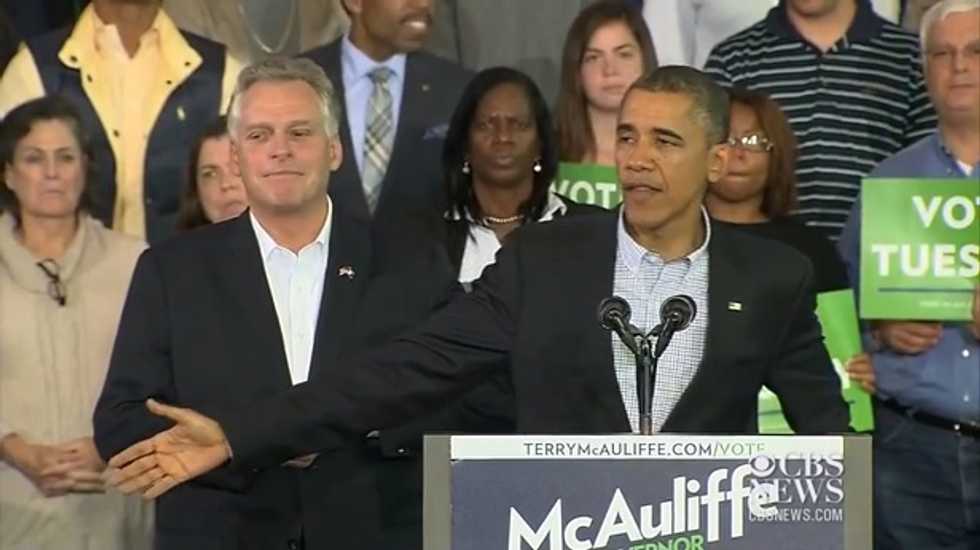 Obama on the stump for McAuliffe in Virginia governor's race home stretch