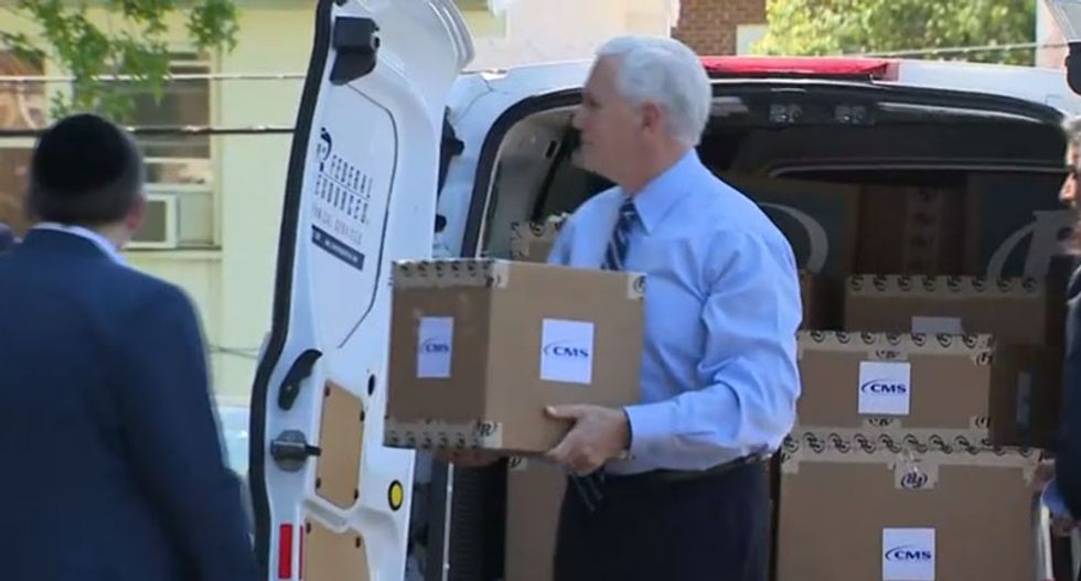 Kimmel roasts Mike Pence after he's caught on hot mic joking about carrying 'empty' PPE boxes into a nursing home