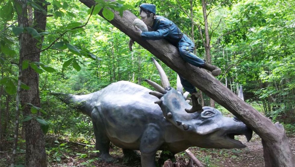 Virginia theme park depicting dinosaurs fighting in the Civil War delays opening because of COVID-19