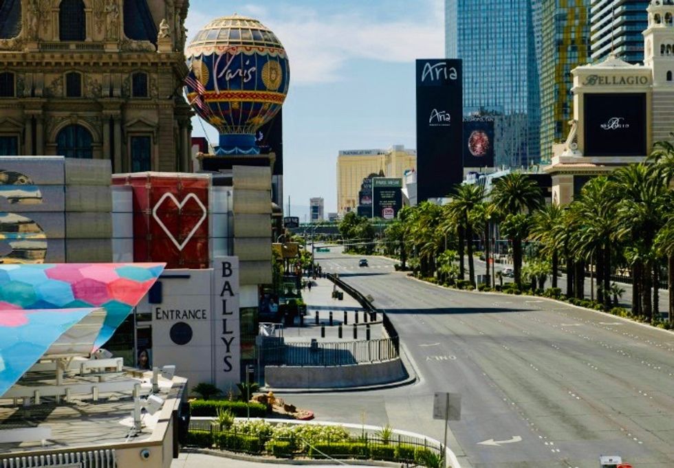 Empty Las Vegas Strip counts losses as locals venture out