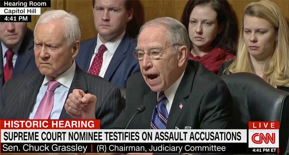 ‘Stop the clock!’ Democrat calls Kavanaugh’s bluff on investigation and GOP's Grassley melts down
