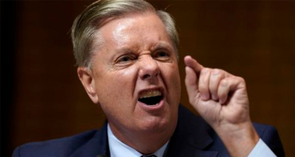 'Gone full-on Klan': Internet stomps Lindsey Graham for backing Trump's racist attacks