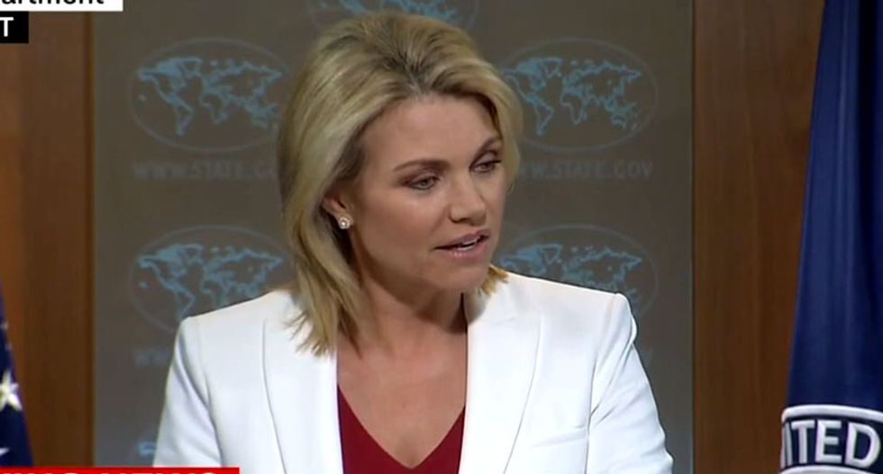Trump's State Dept spokeswoman tries to troll the media -- and it hilariously backfires