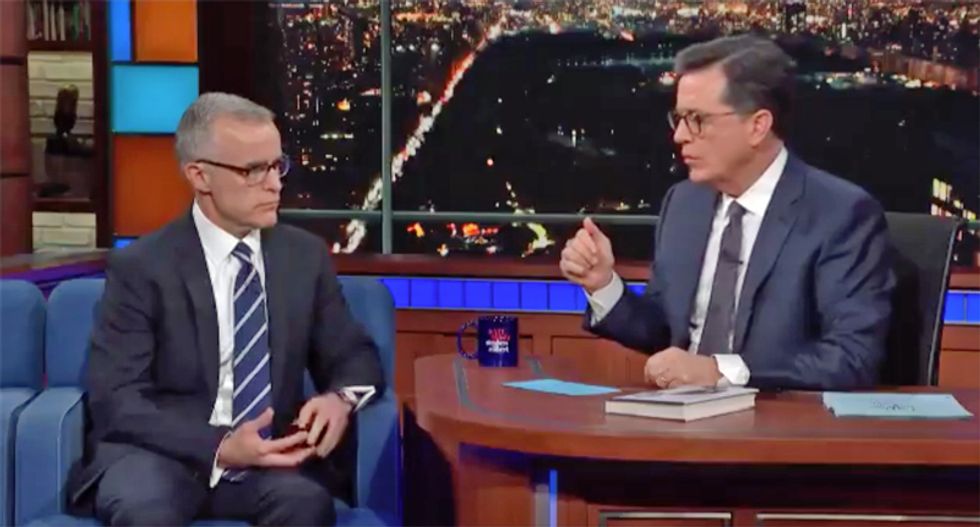 Andrew McCabe tells Colbert that nothing in past 2 years has made him ‘less suspicious’ Trump is a Russian agent