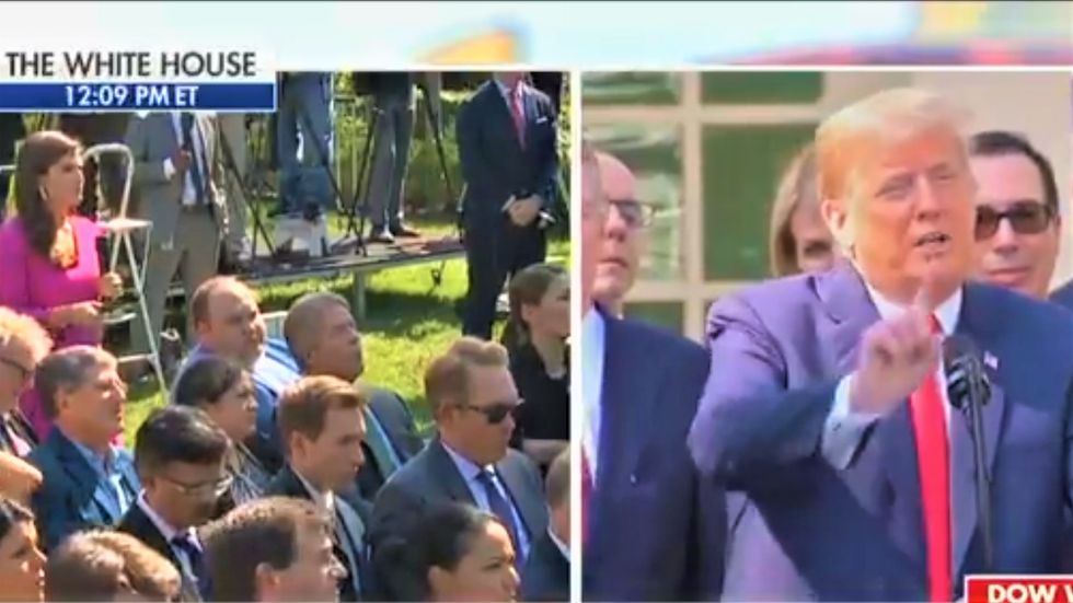 WATCH: Angry Trump tries -- and fails -- to shut down CNN's Kaitlan Collins for asking about Brett Kavanaugh