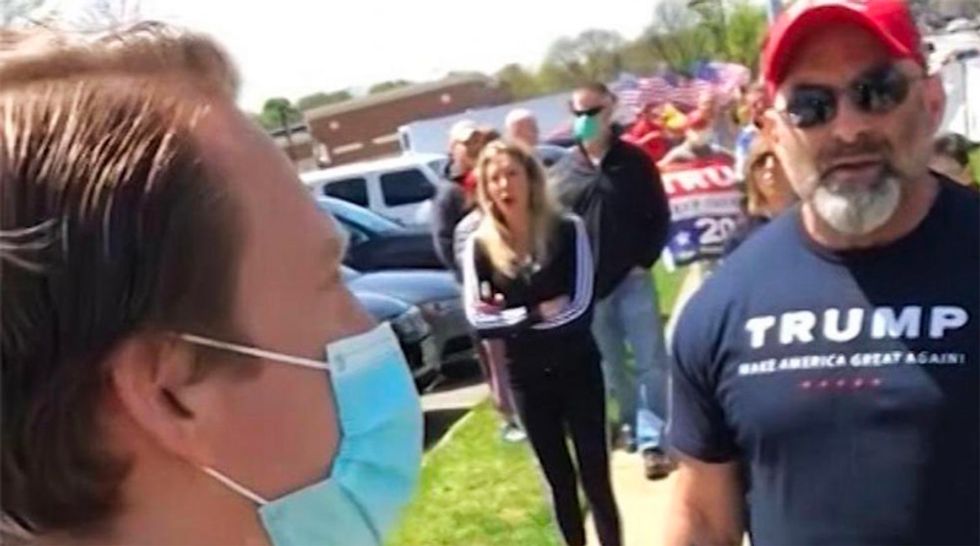 Trump cheers on anti-lockdown protestors for attacking a journalist covering their event