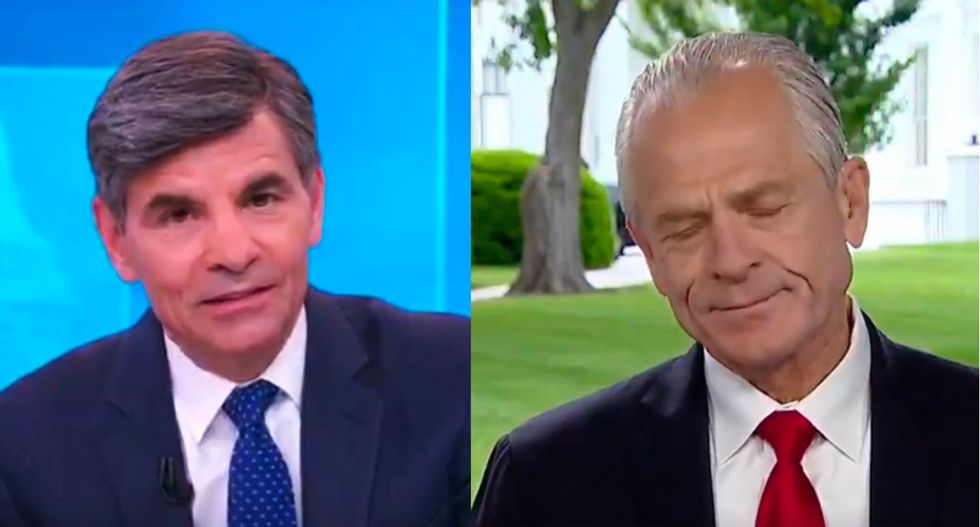 WATCH: Trump adviser Navarro called out by ABC's Stephanopoulos for blatant lie about Joe Biden's son