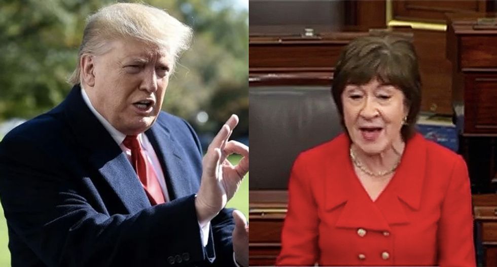 Trump targets Susan Collins in tweet-storm demanding she change whistleblower laws after Dr. Bright's complaint
